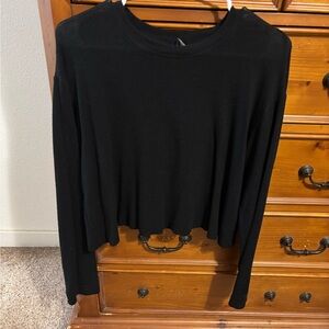Wild Fable Black Long Sleeve Crop Top